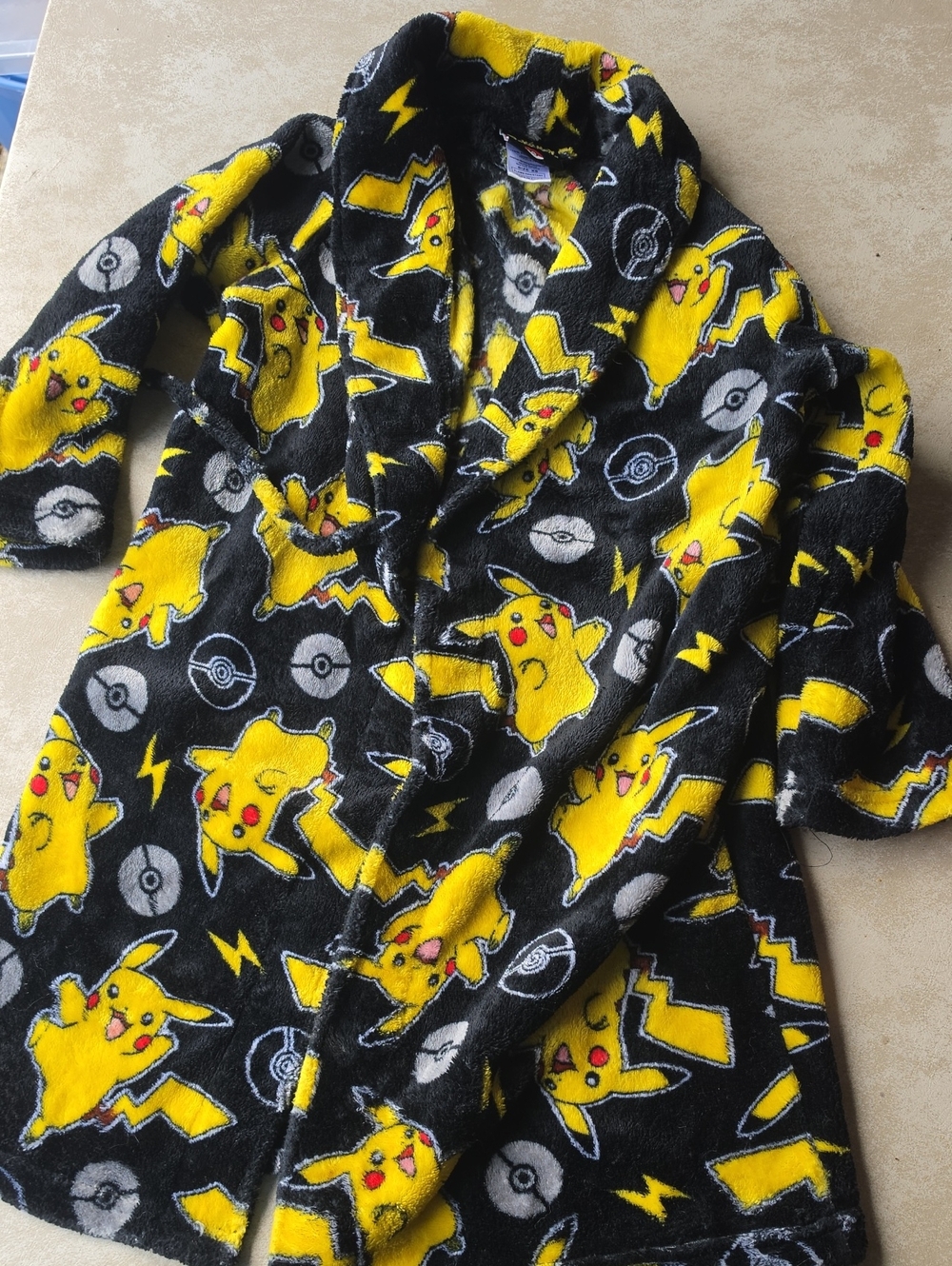 Pokemon Black and Yellow Pikachu Kids Robe